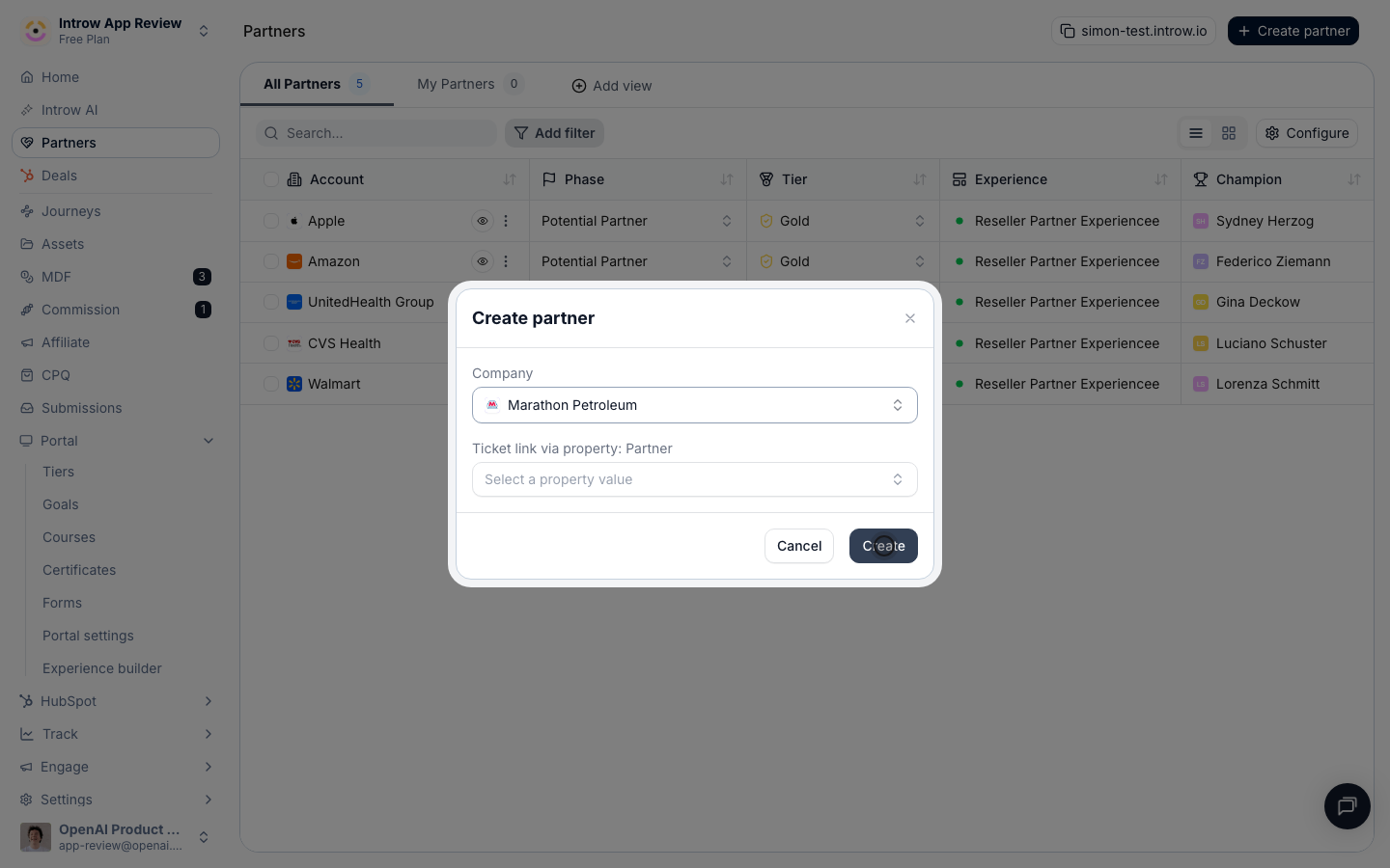 This creates the partner and links it to the CRM company.