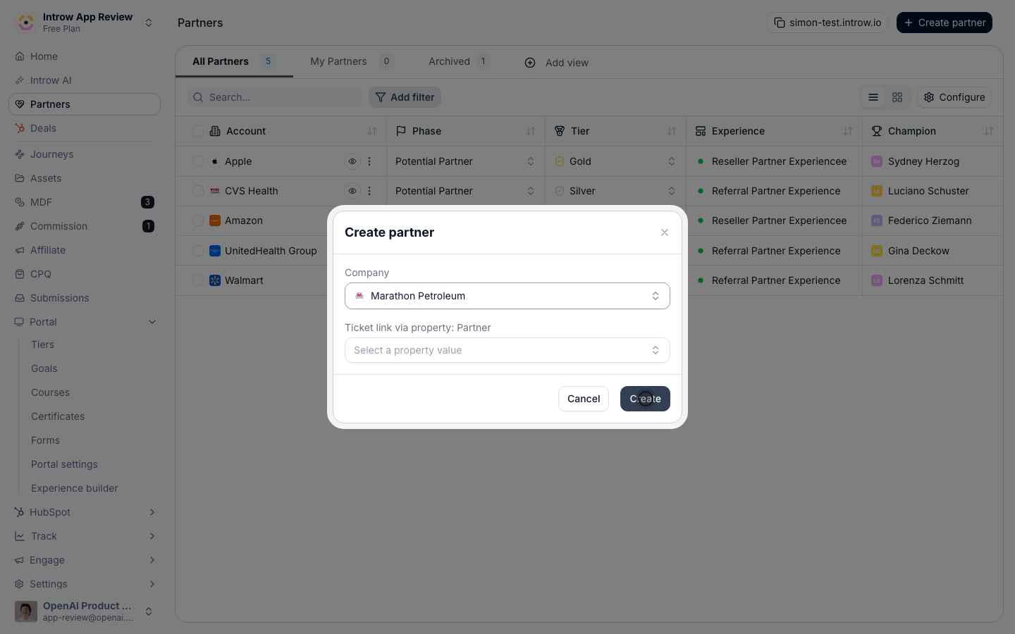 This creates the partner and links it to the CRM company.