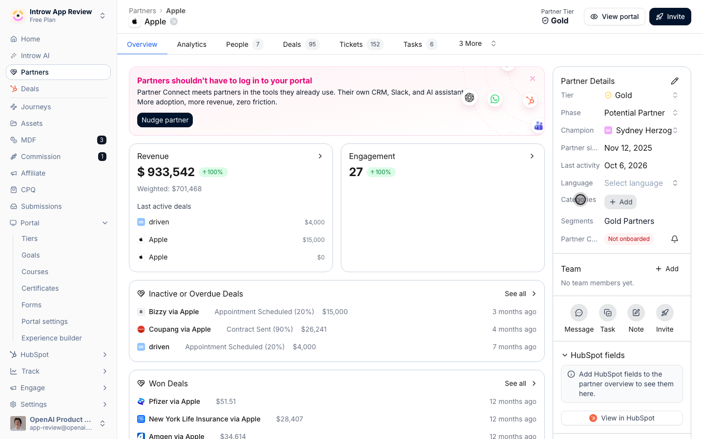 Tag the partner by region, industry, or type so you can slice the list and target segments.