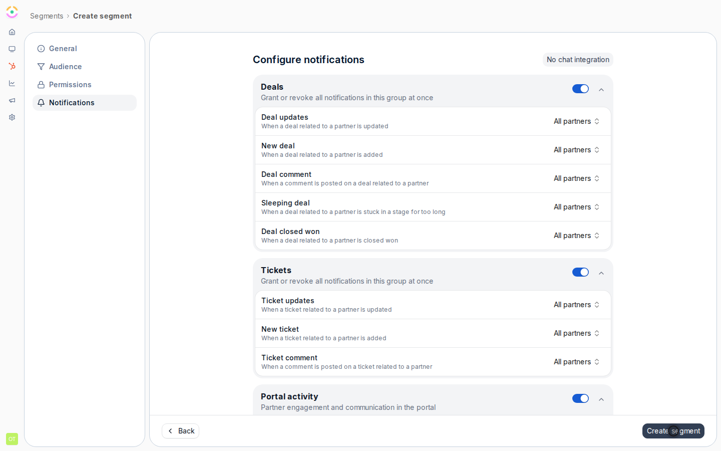 Set permissions