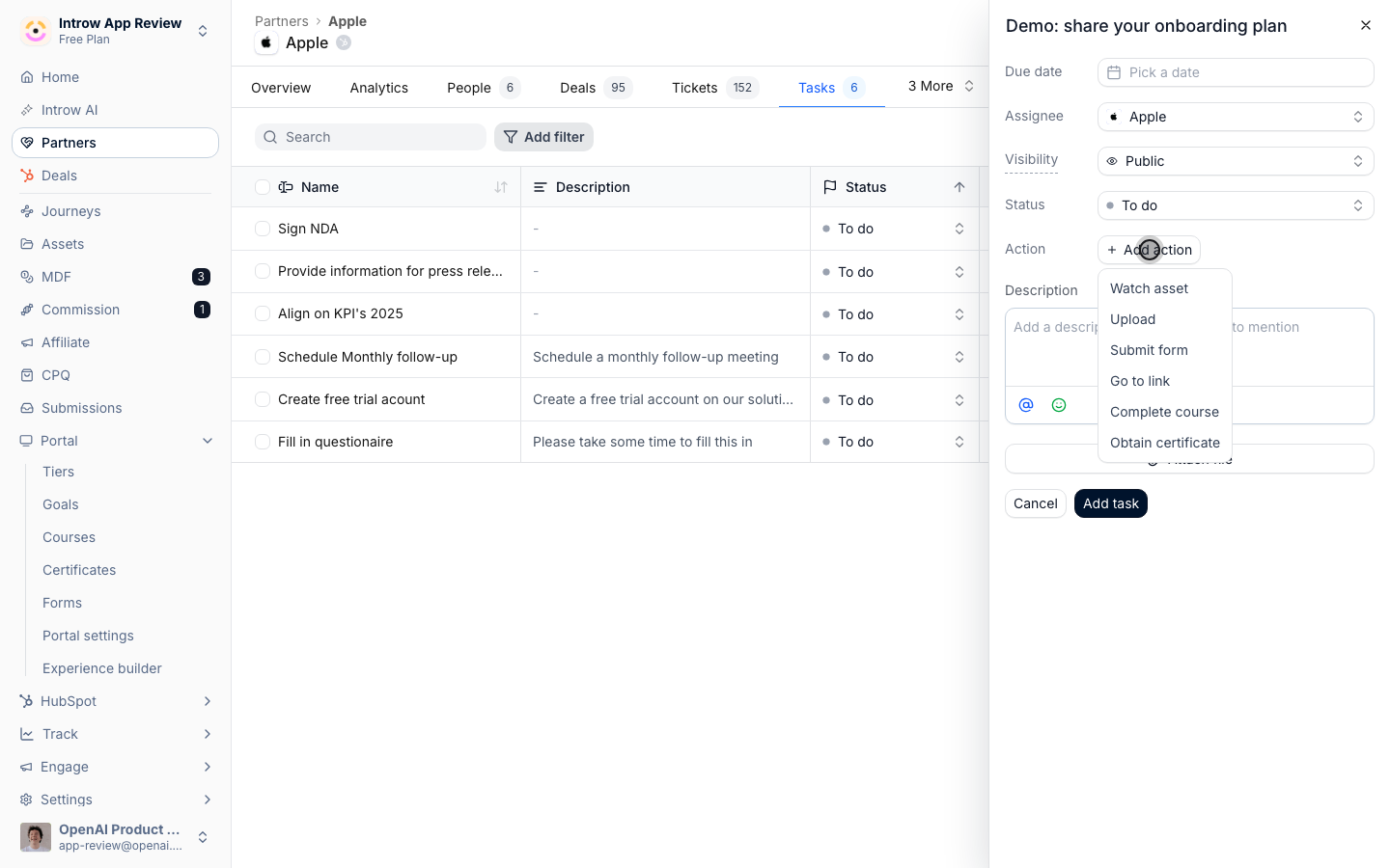 A task can auto-complete when the partner does something.