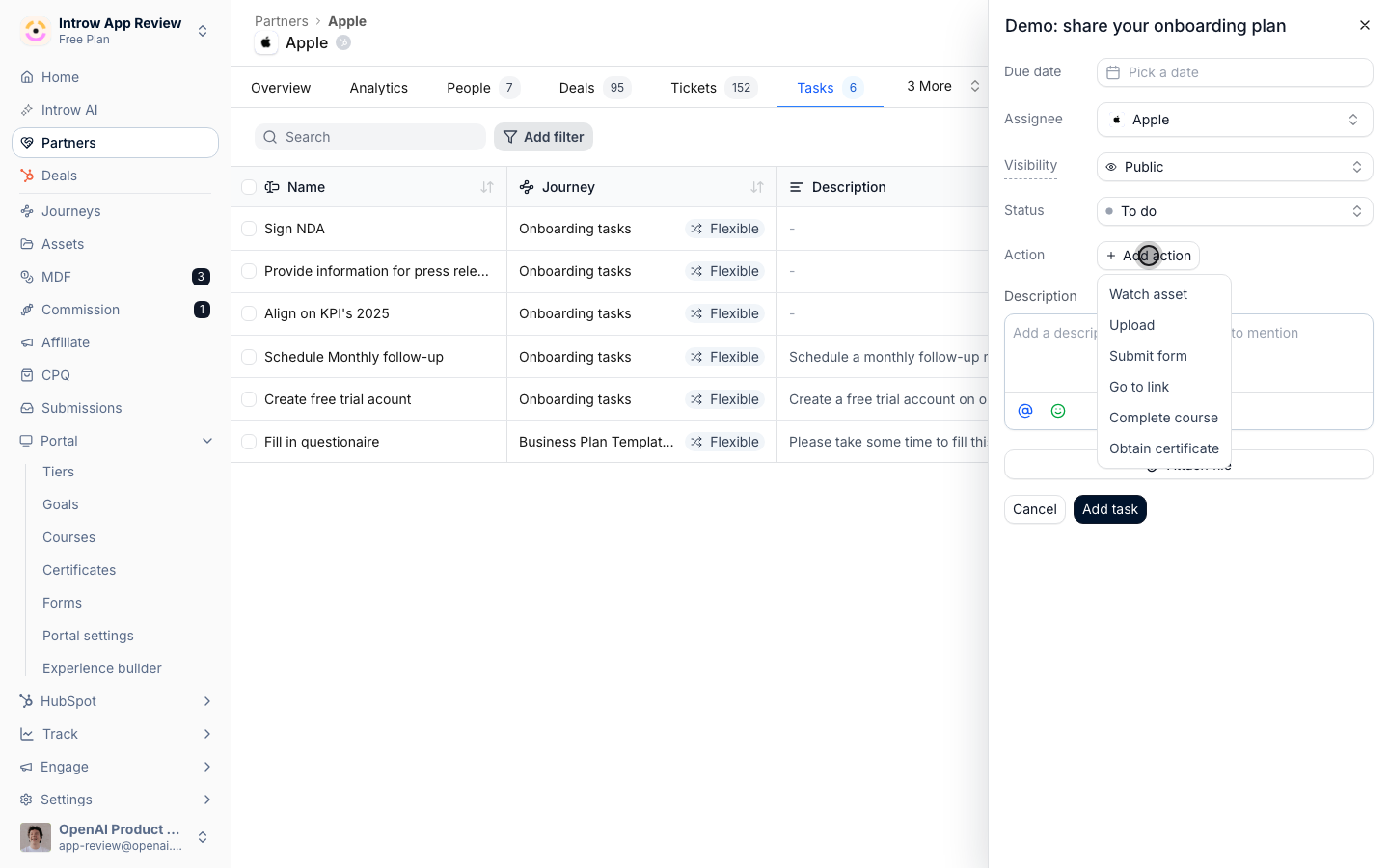 A task can auto-complete when the partner does something.