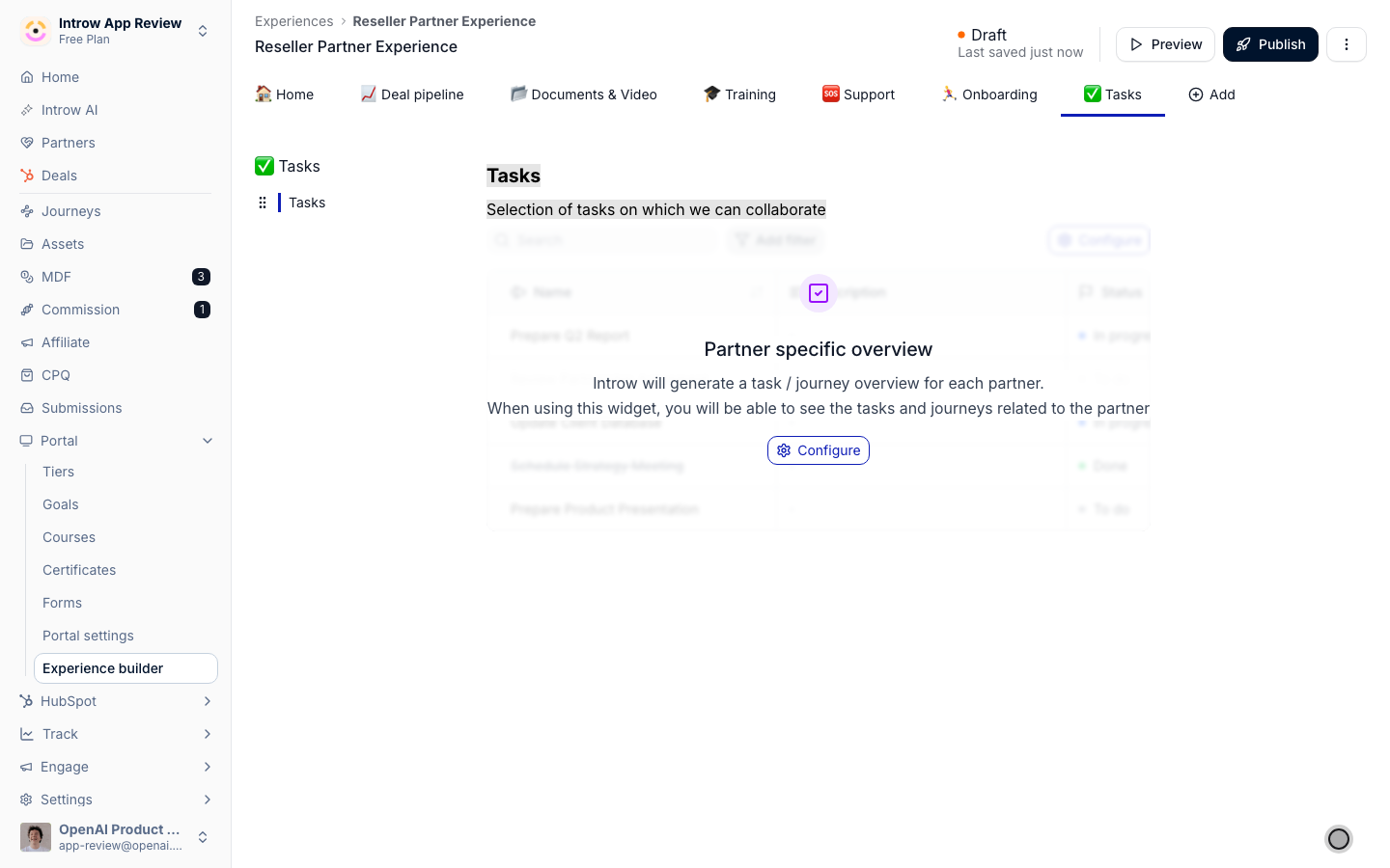 Save the Tasks section configuration.