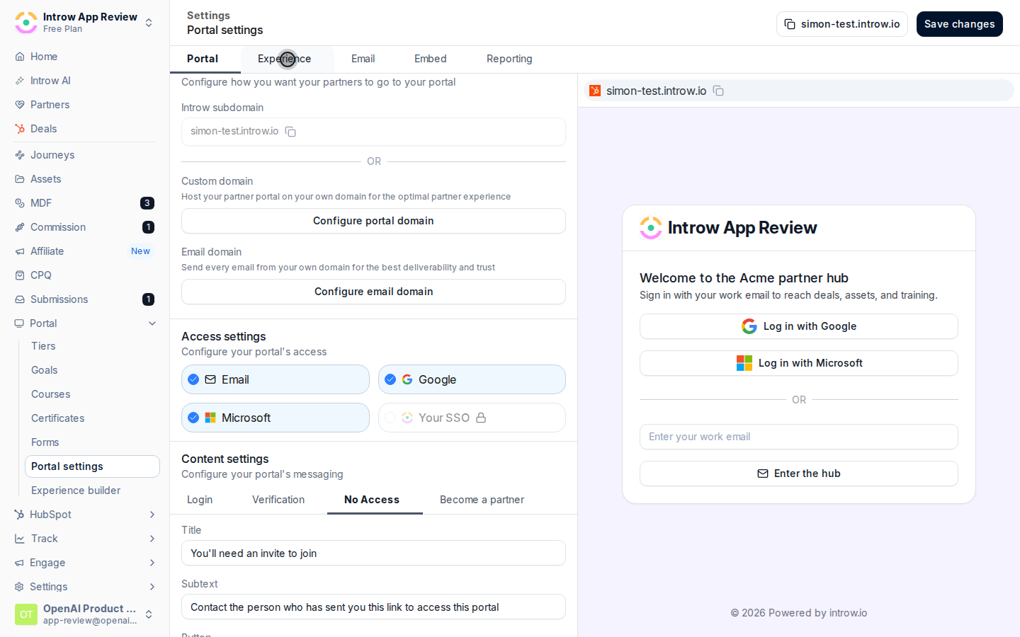 Open the Experience branding tab