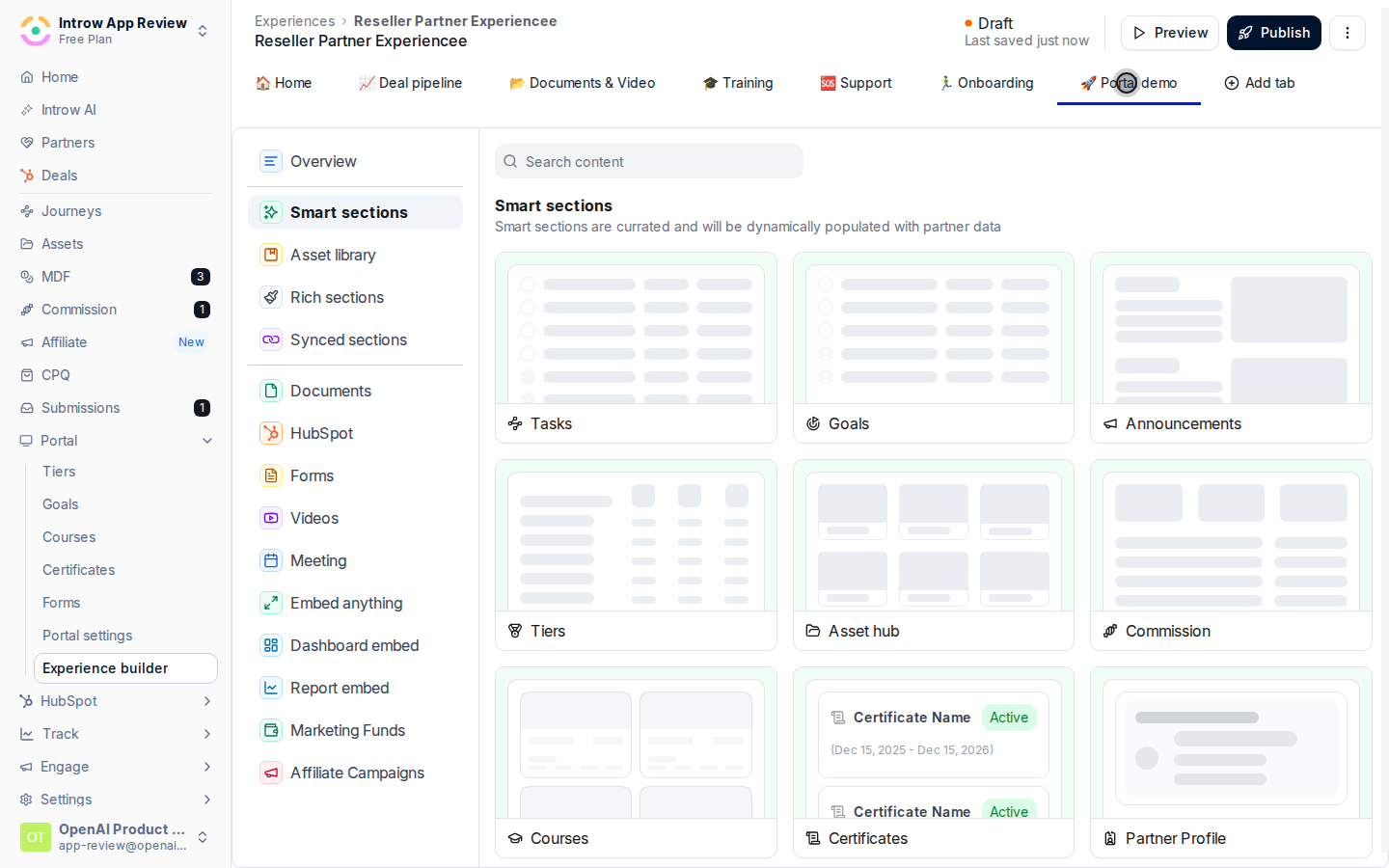 Add sections from the picker