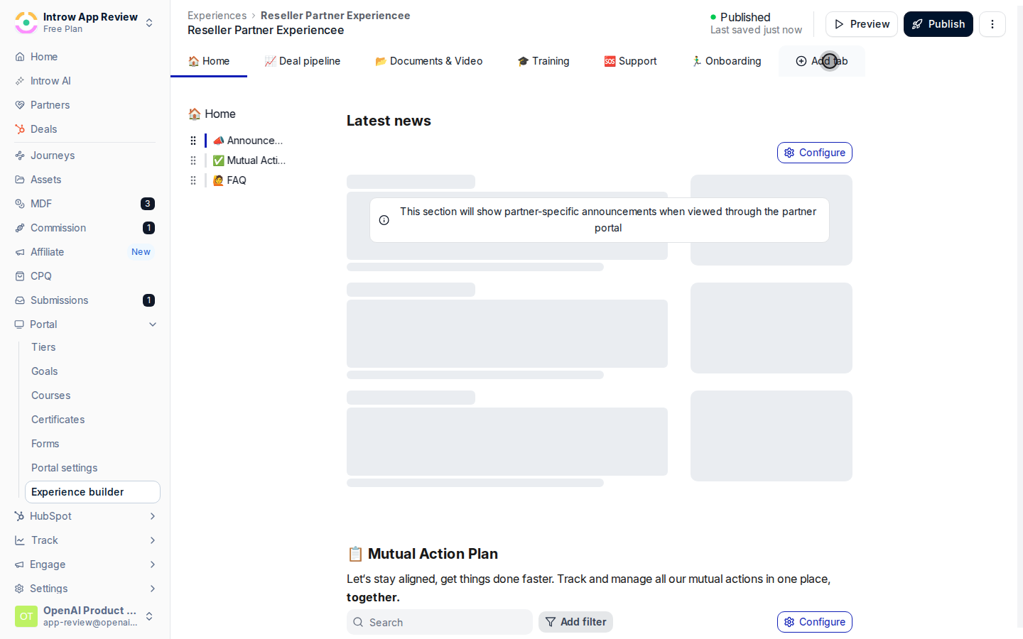 Add an embed section
