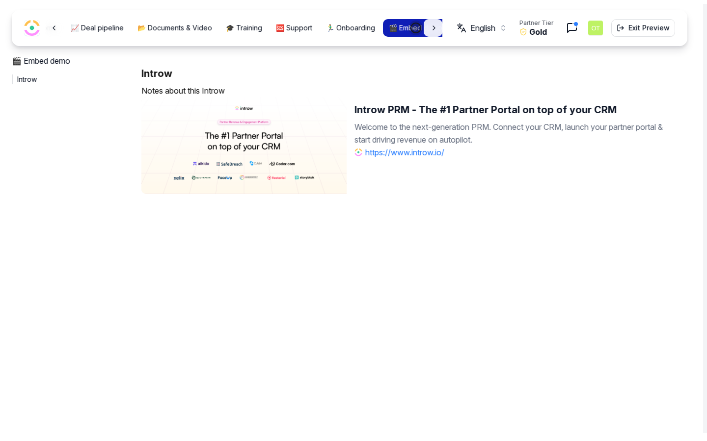 The embed is live for the partner