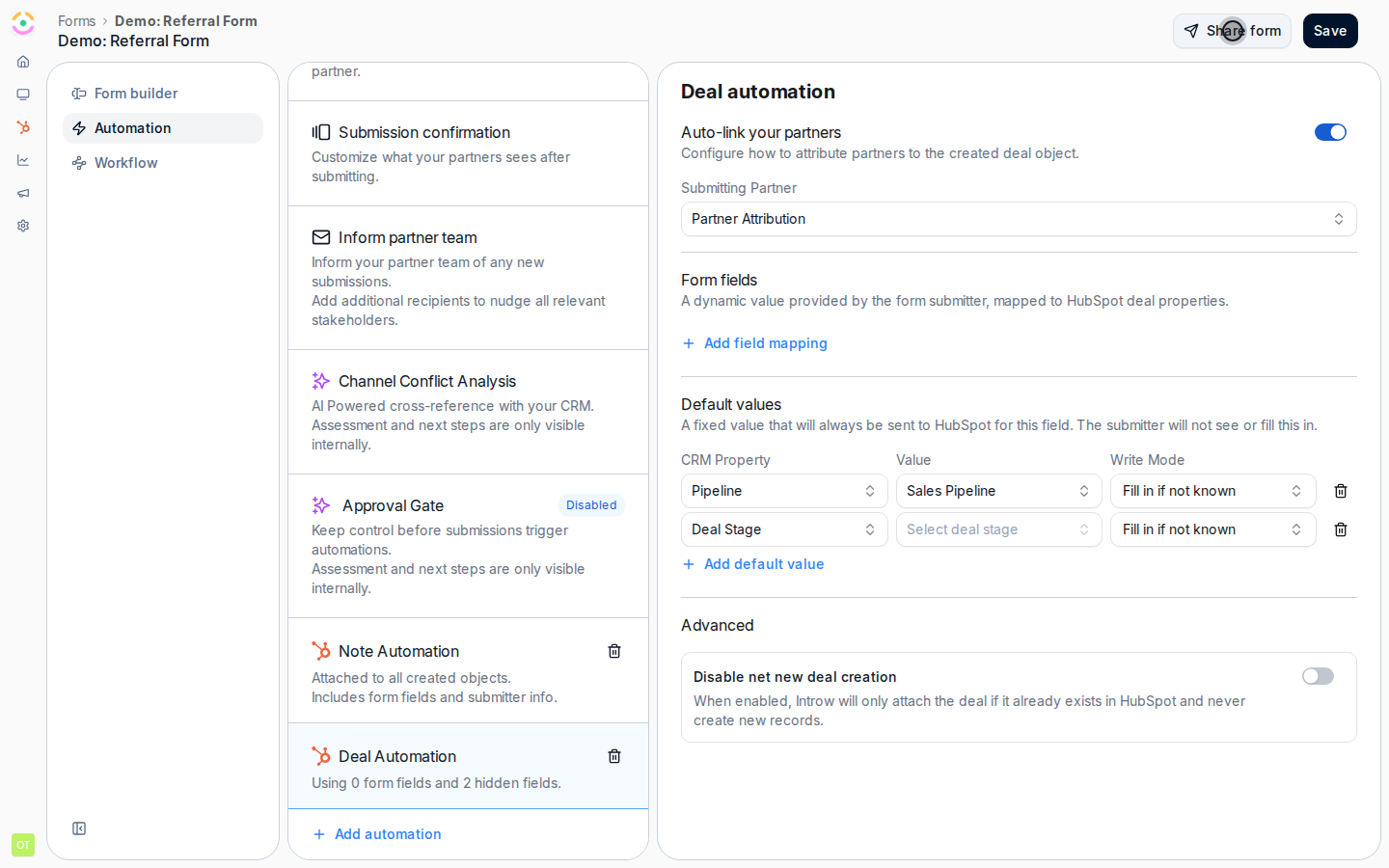 Customize the confirmation and review