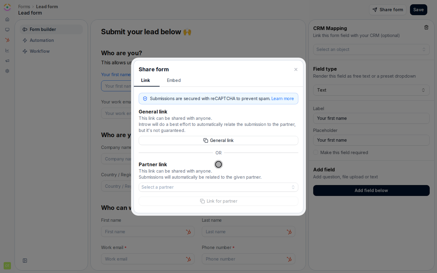Prefer the partner link for known referrers