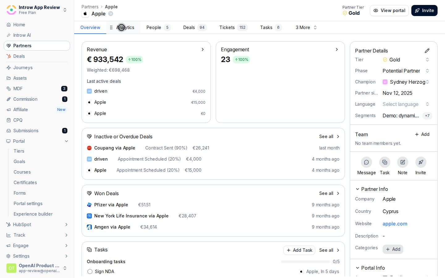 Open the Analytics tab