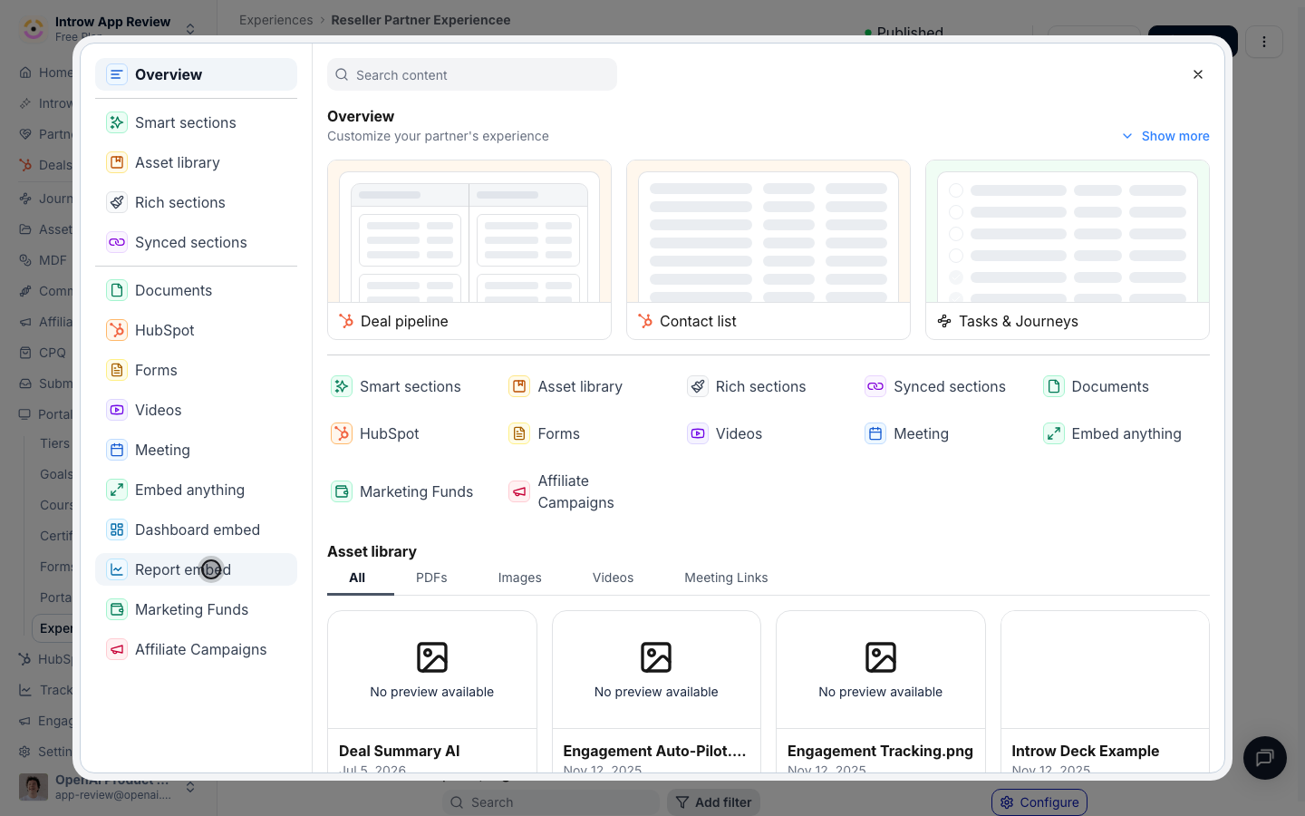 Report and Dashboard embeds both render scoped to the viewing partner.
