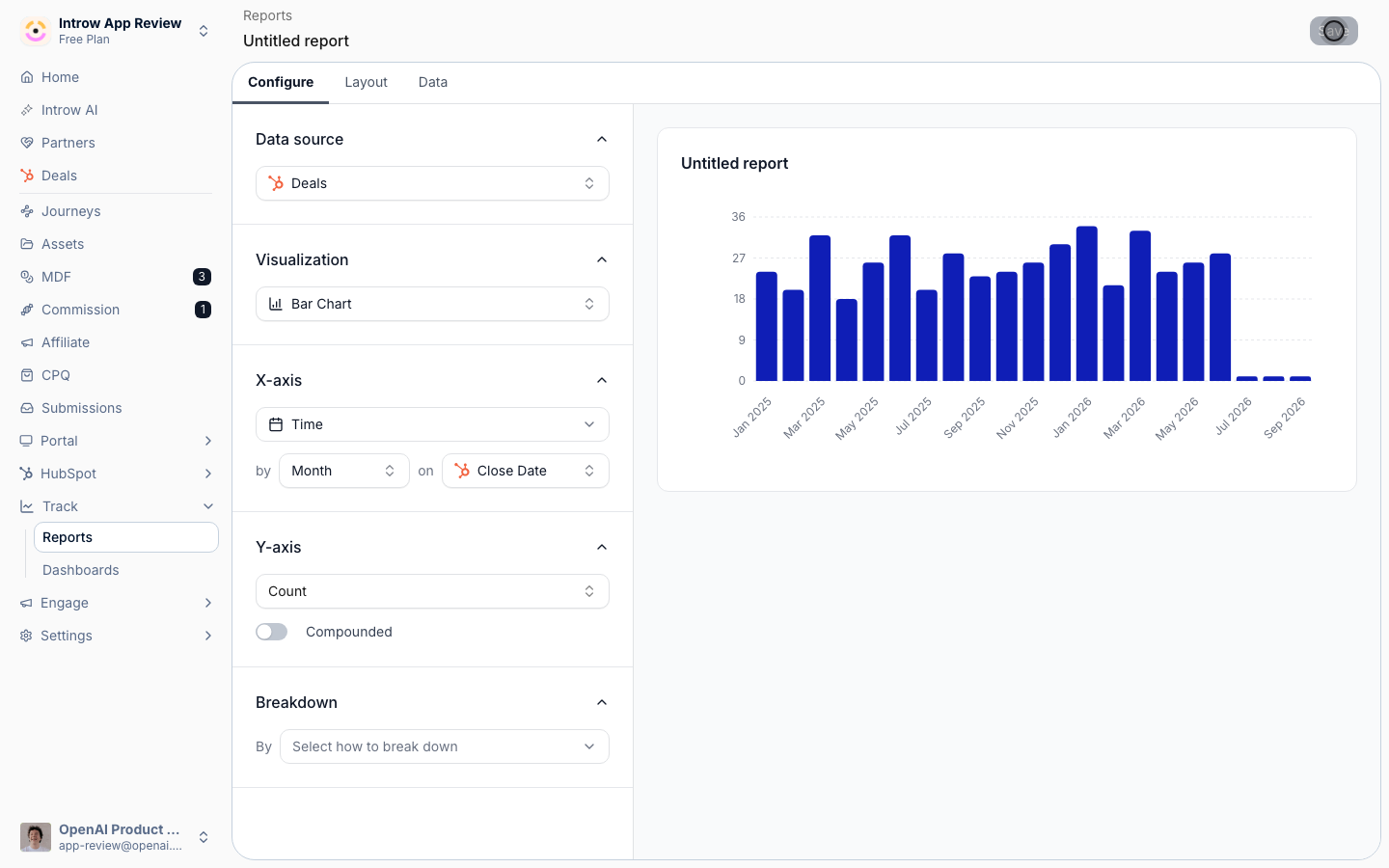 Save it: the report is created and ready to reuse on dashboards and in partner portals.